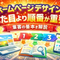 ホームページデザインは見た目よりも集客につながる順番設計が重要であることを解説したアイキャッチ画像