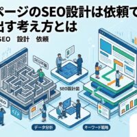ホームページのSEO設計を自己流で進めた場合と、プロに依頼して最適化した場合の違いを比較し、成果につながる設計の重要性を示したアイキャッチ画像