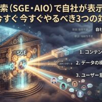 生成AI検索（SGE・AIO）で自社が表示されない原因と対策を解説するアイキャッチ画像